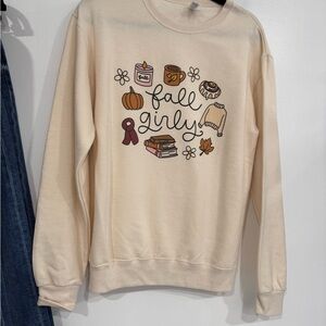 Cream Fall Graphic Women's Sweater